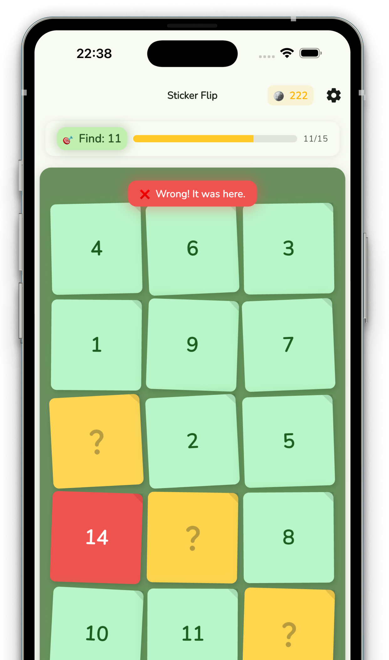 Wrong move — chain broken